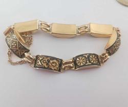 Retro 24 Ayar Altın Kakma Toledo Bileklik Bilezik