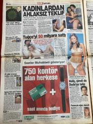 ŞOK GAZETESİ DOĞUM GÜNÜ HEDİYESİ - 26 KASIM  2003 - TAM TAKIM 12 SAYFADIR -Hülya Avşar-Deniz Akkaya-Recep Tayyip Erdoğan-Ali Babacan-George W. Bush-Fatih Terim-Gheorghe Hagi-İlhan Mansız-Mircea Lucescu-İsmail Uyanık-Kenan Doğulu-Ceren Erginsoy-Hüseyin Yücel-Hakan Şükür-Yasemin Ergene-Cihan-Hasan Parkan-Haydar Aliyev-Gerhard Schröder-Nazım Hikmet-Zeynep Dedeoğlu-Shevardnadze-Holly Valance-Nebil Özgentürk-Nükhet Duru-Mehmet Okur  Bayram sürecek-Bush bu kez affetti-Yemeye kıyamadı-Çıplak sanat-Deniz Akkaya’yı 19 saatte süslediler-Allah’ın sevgili kulu-Hülya Avşar koruyucu anne oldu-İnanması zor ama kendini dine verdi-İşçi memur ayrımı kalkıyor-Uçur bizi Kartal-Terim’e Hagi için baskı-19 saat çıplak kaldı-Helal olsun sana-Güzel ve Çirkin şov-Emniyet kemeri hayata bağlayan tek bağdır-Kapkacı önlemek için 8 milyon dolarlık yatırım-Hızlı yaşadı genç öldü-Yaşlıların yalnızlığı-Kadınlardan ahlaksız teklif-Tuğçe’yi 50 milyara sattı-Holly şimdi de Dudu’ya talip-Parasıyla ağaç alacak  Asmalı Konak