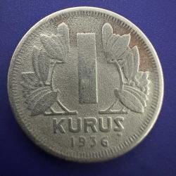 Türkiye 1 Kuruş 1936.