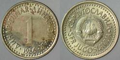 YUGOSLAVYA 1 DİNAR 1986.