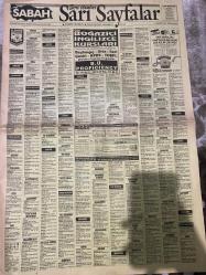 SABAH İSTANBUL ÖZEL SERİ İLAN SARI SAYFALAR DOĞUM GÜNÜ GAZETESİ - 6 MART 1997 - Boğaziçi İngilizce kuşları-başlangıç orta ileri çeviri KPDS TOEFL-Eleman arayanlar-emlakçı-garson-pazarlama- sarı sayfalara kredi kartıyla ilan vermek çok kolay çok hızlı-tecrübeli muhasebe şefi-Fransızca bilen-esen tekstil-planlamacı-tezgahtar-tornacı-turizm otel-Ntek bilgisayar-teknik servis elemanı-boya baskı-nakış takipçileri-baskı nakış takibi Sorumlusu-Tornacılar ve Puntacı elemanlar-aşçıbaşı usta ve yardımcıları- satış temsilcileri-güvenlik elemanları-Kaynakçılar-Fatih telefon-en iyi fiyata en iyi cep telefonu-çağrı-en iyi cep telefonu şok fiyatlara-Yılmaz-İhraç fazlası satışları-Özel bilSof-sarı sayfalarda bu ilanı sütün santimi sadece 10 $-emekliler-Şile‘de ayrıcalıklı bir yaşam-sahibinden satılık dükkan ve işyerleri-yatırımcılar-Tesan-Çatalca kabakça köyü nde-Yeşilköyde-sahibinden satılık daireler ve arsalar-mimar Sinan-sorunsuz iletişim için doğru adres-arayın görüşelim-çağı telekom-kiralık e