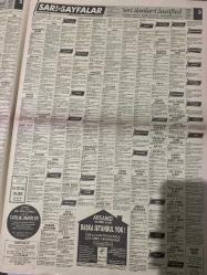 SABAH İSTANBUL ÖZEL SERİ İLAN SARI SAYFALAR DOĞUM GÜNÜ GAZETESİ - 6 EYLÜL 1992 -Ben teks-parla deri-İmaş A.Ş.-Bistro-sofra-ulutaş tekstil-Örsel ithalat-Toyota