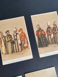 OSMANLIDA RESMİ KIYAFET eski baskı kartpostallar 11 adet