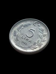 5  Lira 1982  Madeni Koleksiyon Para. Antika Koleksiyon Para. Türk Lirası.