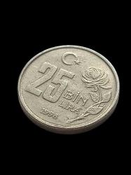 25 Bin  Lira 1998 Madeni Koleksiyon Para. Antika Koleksiyon Para. Türk Lirası.