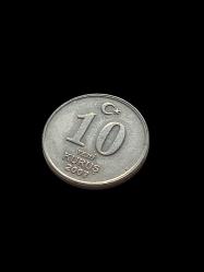 10 Yeni Kuruş 2007 Madeni Koleksiyon Para. Antika Koleksiyon Para. Türk Lirası.