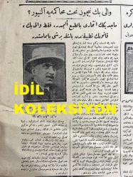 Osmanlıca Cumhuriyet Gazetesi, Orijinal Dönem Basım - 18 Mayıs 1926 - Sayı: 728 - Hicri: 6 Zilkade 1344 - Yeni Ticaret Vekili İşe Başladı. Rahmi Bey Dün Ankara Muhabirimize Beyanatta Bulunmuş, Başlanan İşlere Devam Edileceğini Söylemiştir - Maarif Vekili Necati Bey Darülfünun Bütçesinin Meclisçe Kabulünden Sonra İstanbul'a Hareket Edecektir - Türkiye-İran - Moskova Sefirimiz Zekai Bey'in, Yeni Muahedenin Ehemmiyeti Hakkında Beyanatı - Grevden Sonra İlk Gelen İngiliz Gazeteleri - Dört Sayfalık Times'ın Muhteviyatı - Vali Bey Niçin Taht-ı Mahkemeye Alınıyor? Macit Bey'in İntiharı Bittabi Elimdir, Fakat Vali Bey, Kanun Tatbikinden Başka Bir Şey Yapmamıştır - (Fotoğraf İstanbul Valisi Süleyman Bey) - Çatalca Heyeti Ankara'da Büyük Bir Hiss-i Kabul Gördü. Heyet Azasının Gazi Paşa Numune Çiftliğindeki Müşahedeleri. İzmir Mebusu Osmanzade Hamdi, Çatalca Mebusu Şakir, Dahiliye Vekili Cemil Beylerin Ankara'da Fahri Hemşehrileriyle Aldırmış Oldukları Resim