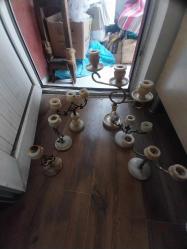 Kollu Mermer - Pirinç Şamdan 6 adet