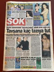 ŞOK GAZETESİ DOĞUM GÜNÜ HEDİYESİ - 21 ŞUBAT 2004 - TAM TAKIM 12 SAYFADIR -Sibel Kekilli-Erkan Mumcu-Ayşe Hatun Önal-Ahmet Zengin-Nihal Zurnacı-Pamela Anderson-Hakan Şükür-Christoph Daum-Valencia Hasan Arat-Berkant-Gülşah Batur-Murat Polat-Funda Barın-Hülya Avşar-Murat Güloğlu-Şebnem Dönmez-Ezel Akay-Verda Alpay-İhsan Aydın-Esra Bozcalıyan  Tavşana kaç tazıya tut-Akciğer kanserini durduracaklar-Arşimet Daum-Dizideki aşk bir yuvayı yıkıyor-Zırıldak-Hırsızlar alarm veriyor-Ekonomik sıkıntısı nihayet sona erdi  Sibel’e Bakan Mumcu sahip çıktı-Dayak yediği için kocasını öldüren kadına 24 yıl hapis-Çocuktan çirkin ördek yavrusuydum-Otoyol gişelerinden kredi kartıyla geçiş-Yeşil kartlılara bedava sezaryen-Taşfırın erkeğe bak-Manyetik alanlar beyne zarar veriyor-Öğrenciler peşine düştü-Sibel’in en masum hali-Porno yıldızına bakandan destek-Çocukları için aşka veda etti-Uzay teknolojisi-Aslan Hakan-Güneş battı-Valencia niyetine-Önce gol yemeyelim-Dizideki aşk bir yuvayı yıkıyor-Gece hayatı renk