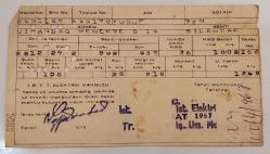 İETT ELEKTRİK MAKBUZU 19 1960 LI YILLAR