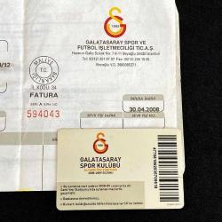 Galatasaray 2008 Futbol Kombine Kartı ve Belgesi