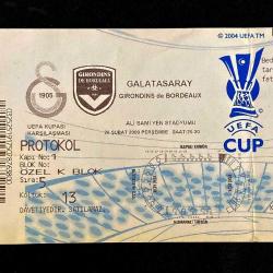 2009 Galatasaray-Bordeaux UEFA Kupası Eski Ali Sami Yen Stadı Maç Bileti