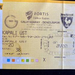 2007 Galatasaray-Denizlispor Eski Ali Sami Yen Stadı Türkiye Kupası Maçı Bileti