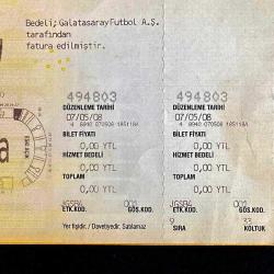 2008 Galatasaray Eski Ali Sami Yen Stadı Şampiyonluk Maçı Bileti