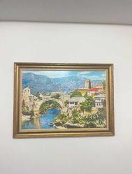 Çerçeveli Mozaik Tablo, Mostar Köprüsü Manzarası