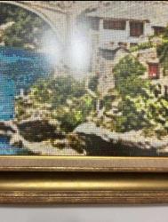 Çerçeveli Mozaik Tablo, Mostar Köprüsü Manzarası