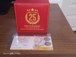 Galatasaray 25. Şampiyonluk Gümüş/Okside Hatıra Parası( kutulu) sertfikalidir