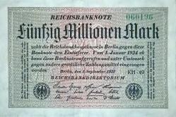 ALMANYA 1923 50 MİLYON   MARK ÇİL ALTI