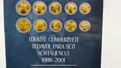 Türkiye Cumhuriyeti Tedavül Para Seti Nostalji No:3 1988-2001  586