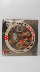 PARA SETİ,TÜRKİYE CUMHURİYET 1923/2023 TEDAVÜL PARA SETİ.KULLANILMAMIŞ TERTEMİZ  715