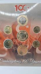 PARA SETİ,TÜRKİYE CUMHURİYET 1923/2023 TEDAVÜL PARA SETİ.KULLANILMAMIŞ TERTEMİZ  715