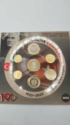 PARA SETİ,TÜRKİYE CUMHURİYET 1923/2023 TEDAVÜL PARA SETİ.KULLANILMAMIŞ TERTEMİZ  715