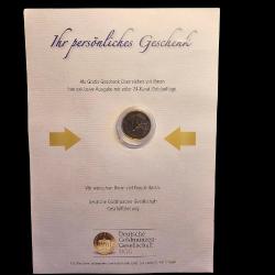 Almanya 2004-G, 1 Euro, Goldmünzen Sertifikalı Hatıra 24 karat Altın Kaplama, KM #213, MS-64