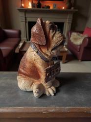 vintage welcome yazılı polyester köpek biblo & 12 cm
