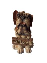 vintage welcome yazılı polyester köpek biblo & 12 cm