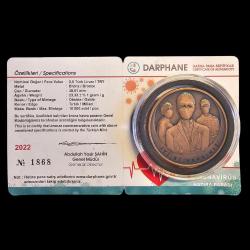 2022 2.5 Lira Sertifikalı, Kutusunda, Covid Darphane Hatıra Parası, UC#361, MS-66, ÇİL, Sadece 10,000 Basım