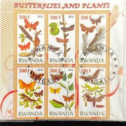 2012 RWANDA Kelebek ve Bitki Serisi Pul Koleksiyonu