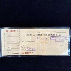 1970'ler Yapı Kredi Bankası Çeki