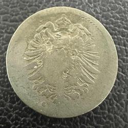 Alman İmparatorluğu 5 Pfennig 1875 C. Almanya Frankfurt am Main Darbı.