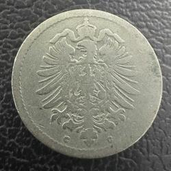 Alman İmparatorluğu 5 Pfennig 1875 C. Almanya Frankfurt am Main Darbı.