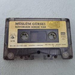 Kaset Müslüm Gürses içiyorsam sebebi var albümü. 1990 Kağıt Baskı. kartoneti yok. Sadece A yüzünde son şarkıdan sonra yer alan sözsüz fon müziğinde 20 saniye kayıp var.