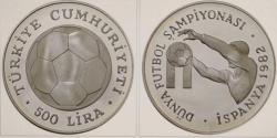 1982 İSPANYA DÜNYA KUPASI 500 LİRA 1982   ( KALECİ )(  0.925 ayar Gümüş 23.33 Gr )