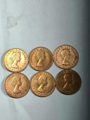 İngiltere One Penny 1962-67 Arası 6 adet