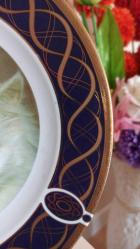 vintage Maghsoud porselen van kedisi desenli altın yaldızlı dekoratif tabak & 25 cm