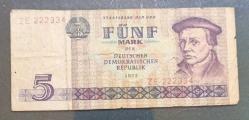 Doğu Almanya 1975 5 Mark