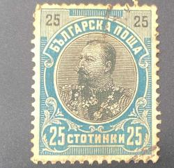 Bulgaristan Pulu - Bulgarıa Stamp -Postadan Geçmiş Pul Filateli -  Damgalı -Çar Ferdinand Temalı Pul, 25 PARA - YABANCI PULLAR -NOSTALJİK DOĞUM GÜNÜ HEDİYESİ