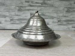 Antika Osmanlı Damgalı Kapaklı Bakır Sahan - Tabak