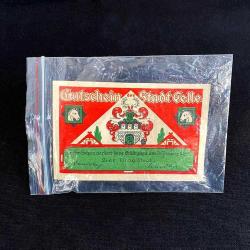 Antika Alman Celle Şehri Koleksiyonluk Kupon Kağıdı