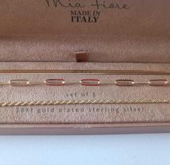 Mia Fiore İtalya 925 Gümüş Üzeri 18 Ayar Altın Kaplama 3 Adet  Bileklik Kutusunda Sıfır ürün