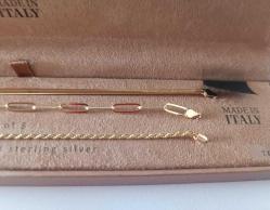 Mia Fiore İtalya 925 Gümüş Üzeri 18 Ayar Altın Kaplama 3 Adet  Bileklik Kutusunda Sıfır ürün