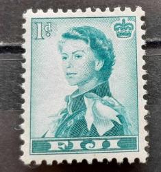 FIJI - 1954-56 KRALICE II.ELIZABETH 1d DAMGASIZ