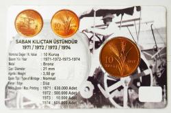 Saban Kılıçtan Üstündür Hatıra 10 Kuruş 1972..