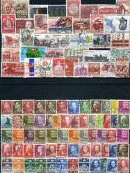 Koleksiyon Pulları, 100 Çeşit DANİMARKA Orjinal damgalı Lot.