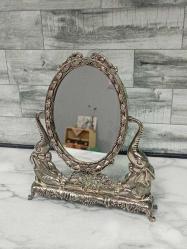 Vintage Avrupa Gümüş Kaplama Makyaj Aynası