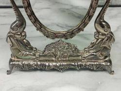 Vintage Avrupa Gümüş Kaplama Makyaj Aynası