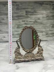 Vintage Avrupa Gümüş Kaplama Makyaj Aynası
